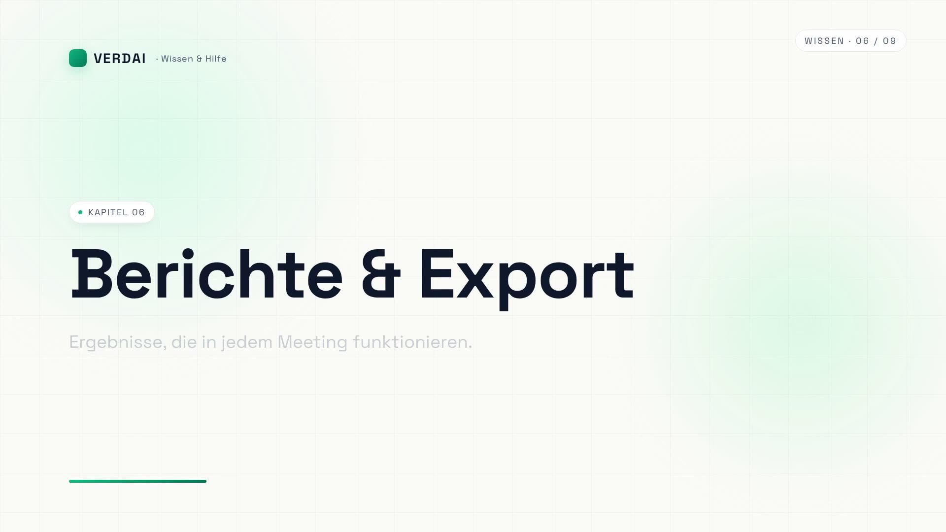 Vorschaubild für das Video: Berichte & Export
